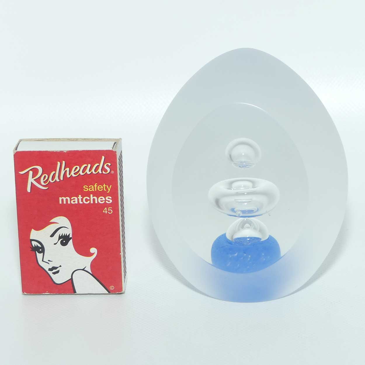 Bohemia Crystal Paris Decor Controlled Bubble paperweight with acid etched finish