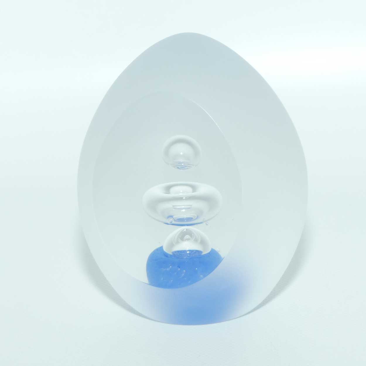 Bohemia Crystal Paris Decor Controlled Bubble paperweight with acid etched finish