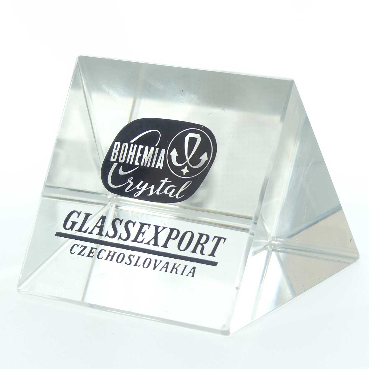 Bohemia Crystal Glass Export Czechoslovakia shop display plaque