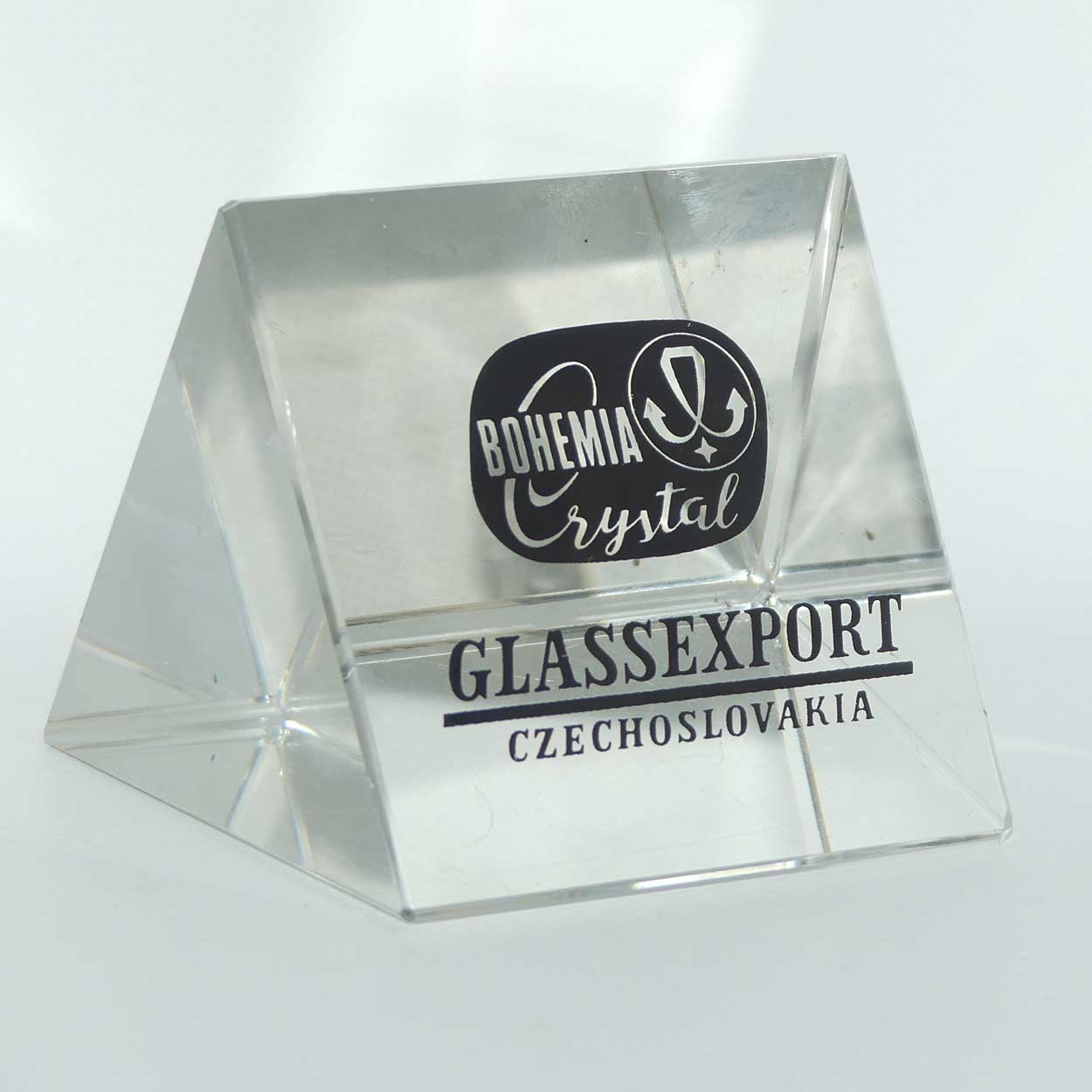 Bohemia Crystal Glass Export Czechoslovakia shop display plaque