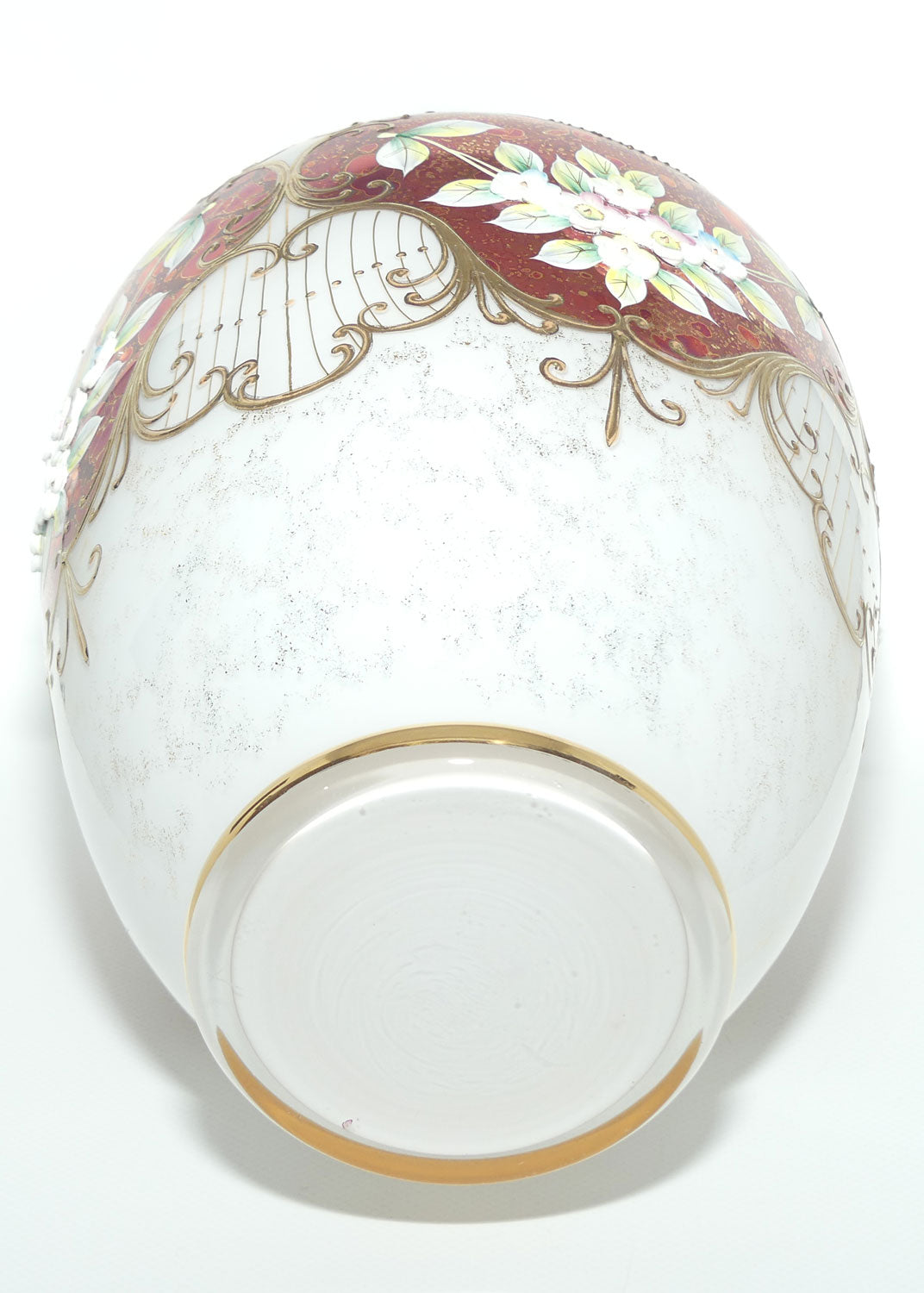 Bohemian Art Glass hand enamelled and gilt floral vase | #1