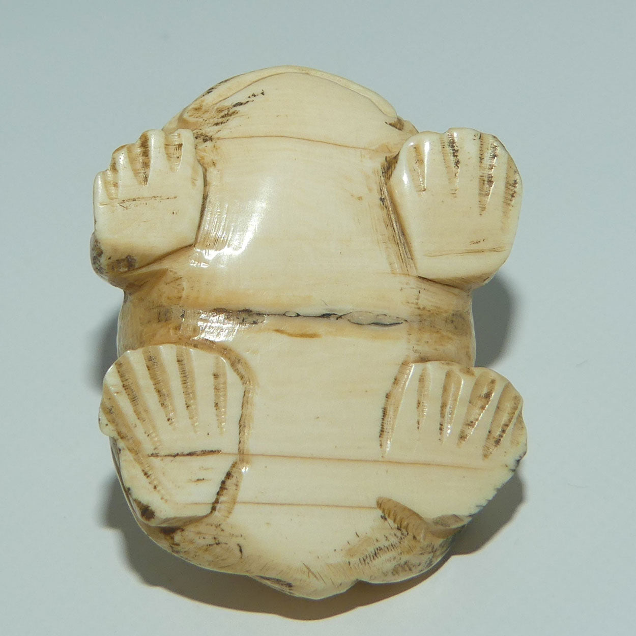 Japanese Carved Bone Netsuke | Large and Small Toads