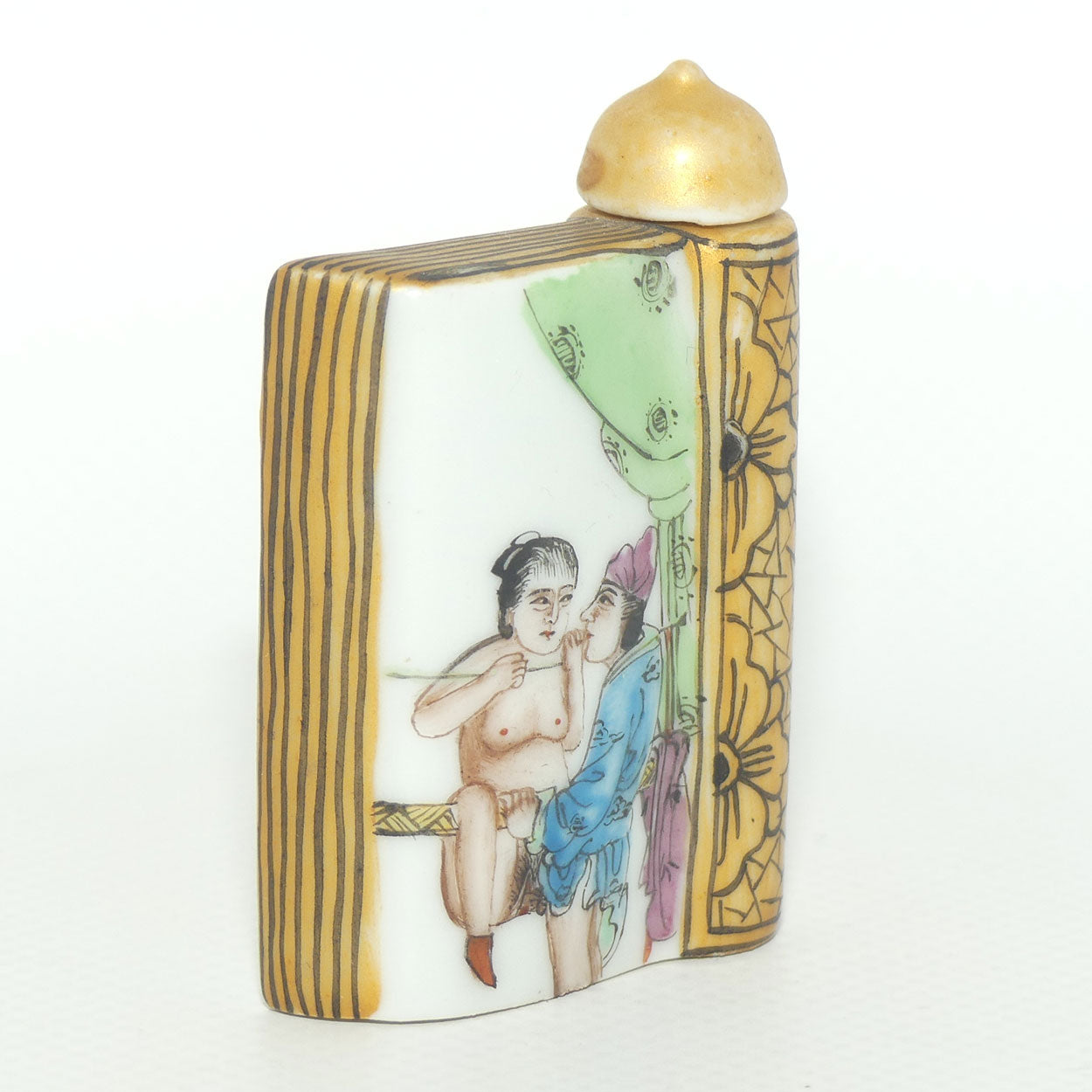 Erotica theme Book Shape Snuff Bottle | Explicit Couple Fornicating in Tree