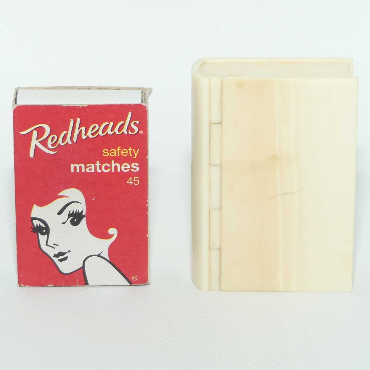Ivory Trinket Box or Match Box in the form of a Book