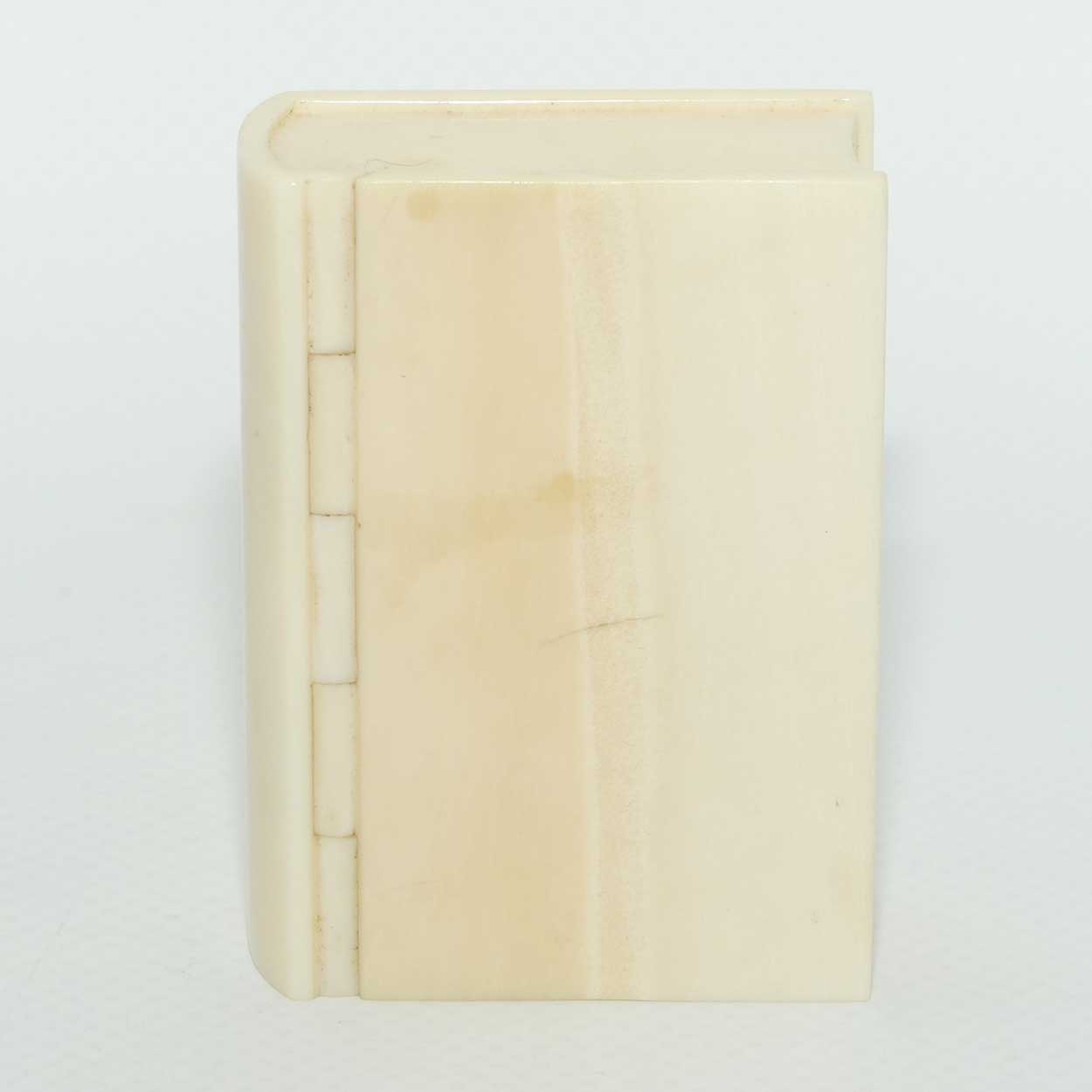 Ivory Trinket Box or Match Box in the form of a Book