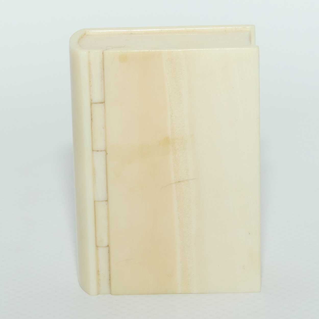 Ivory Trinket Box or Match Box in the form of a Book