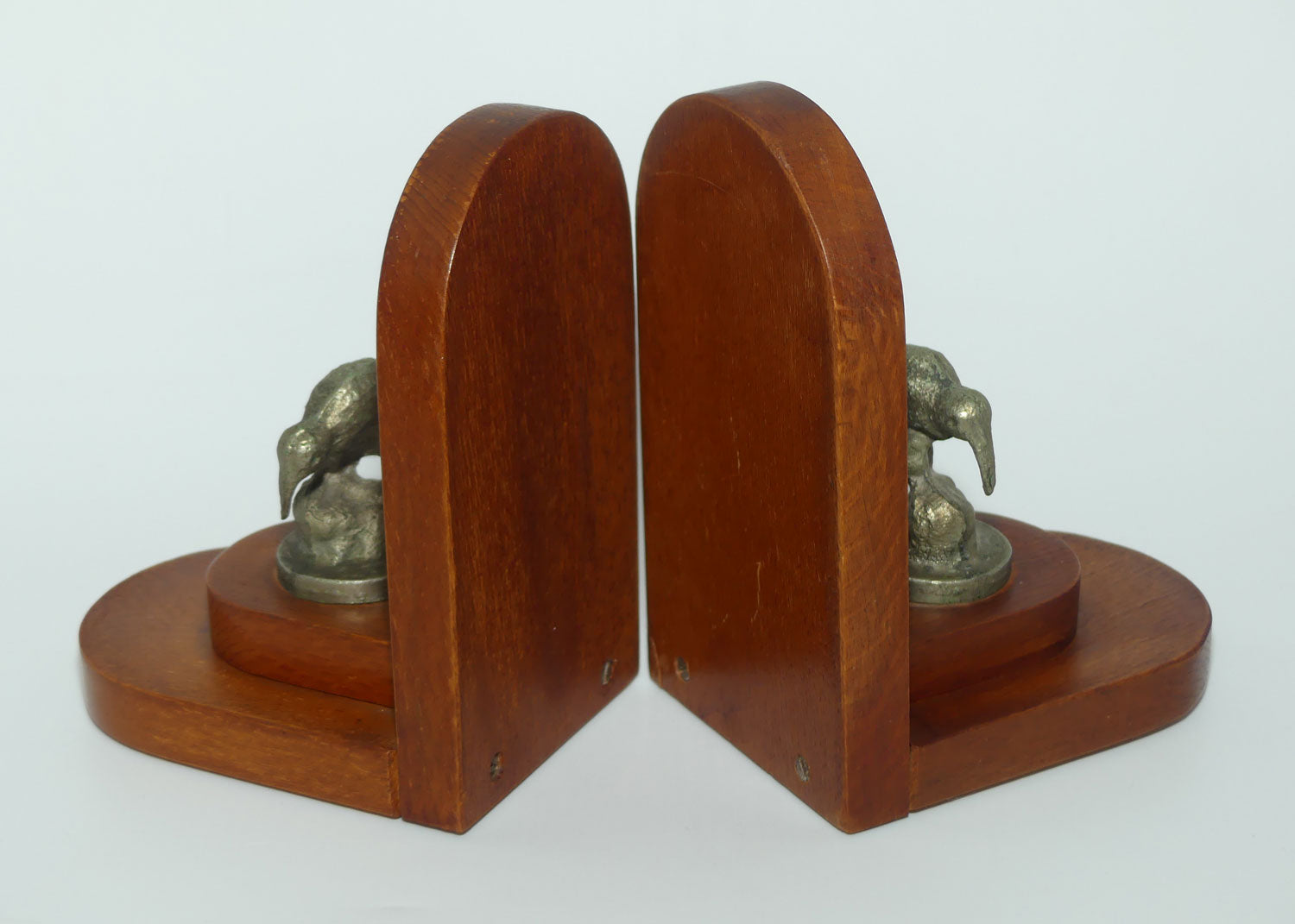 Pair of Bookends | New Zealand Kiwis on Rewarewa Wooden bases