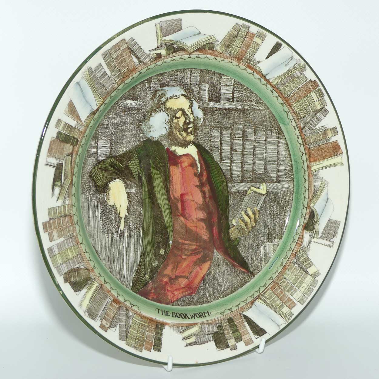 Royal Doulton Professionals series | The Bookworm plate D3089 | Green border | #1