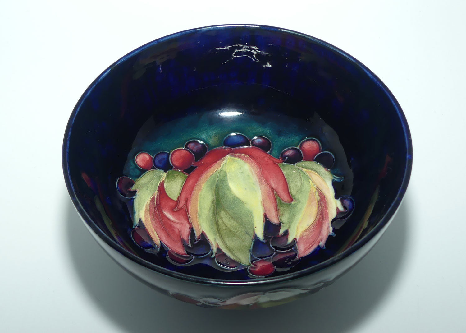 William Moorcroft Leaves and Fruit (Blue Green) bowl