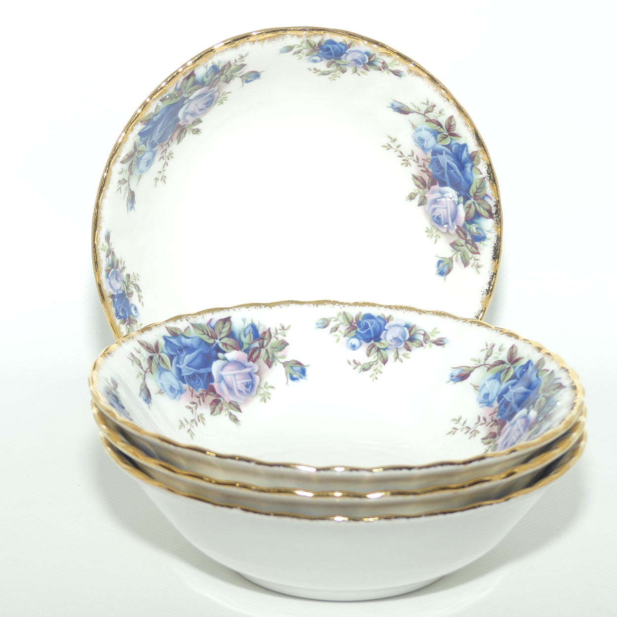 Royal Albert Bone China England Moonlight Rose Bowls 16cm | Set of 4 | UK made