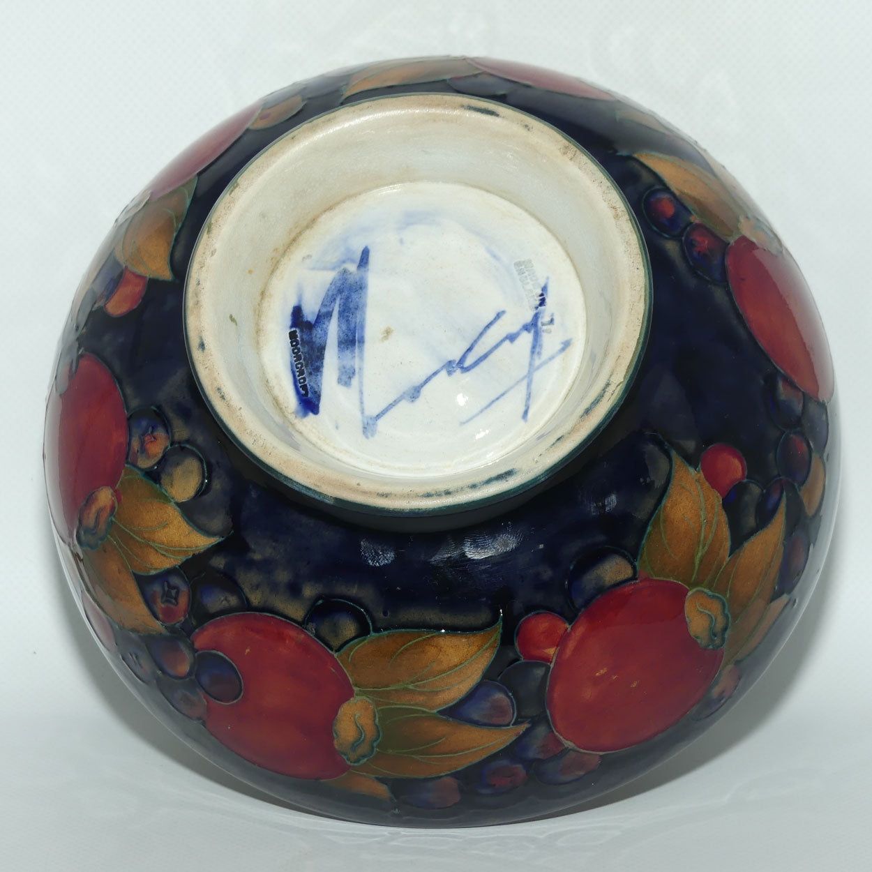 William Moorcroft Pomegranate pedestal bowl | Shape 11 | full signature