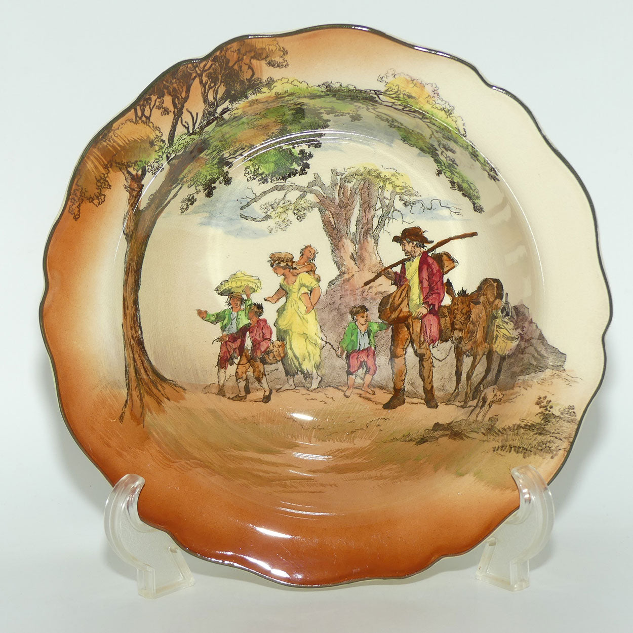 Royal Doulton Gleaners and Gypsies Leeds shape large bowl