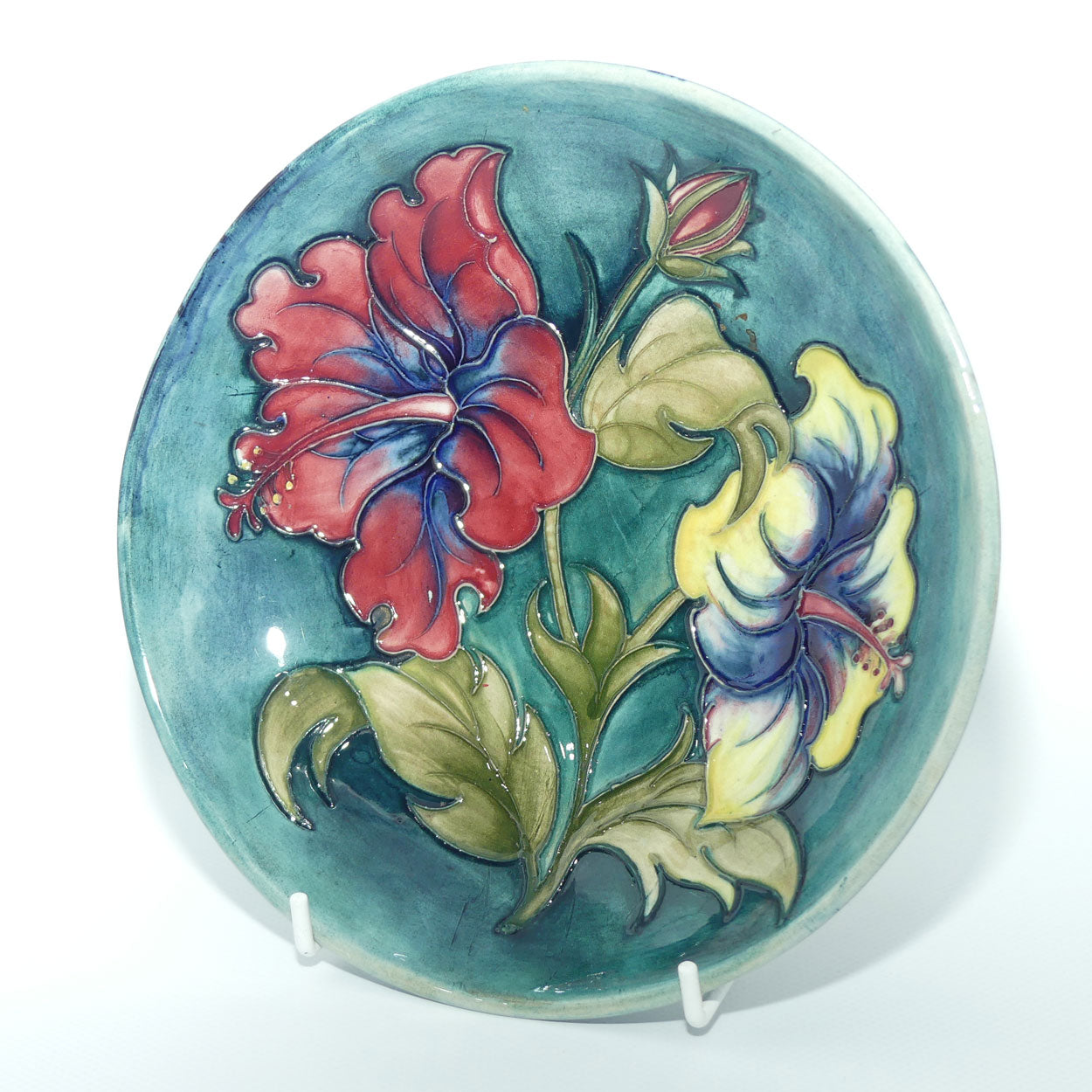 Walter Moorcroft Hibiscus (Blue Green) bowl