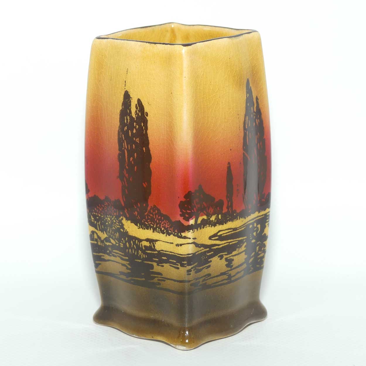 Royal Doulton Poplars at Sunset square vase D3416