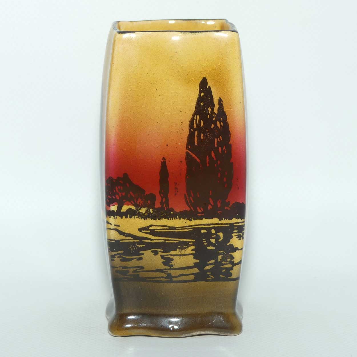 Royal Doulton Poplars at Sunset square vase D3416