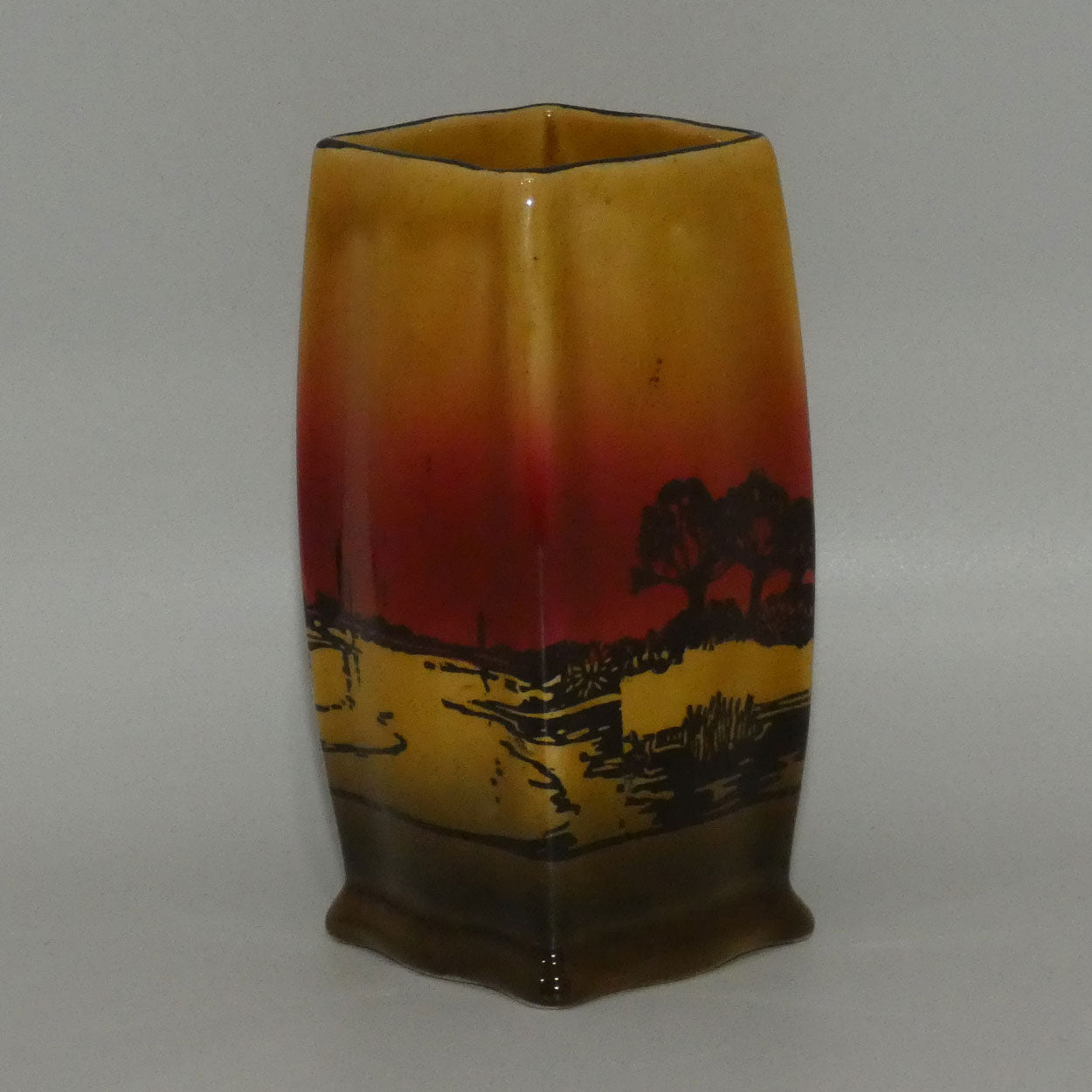 Royal Doulton Poplars at Sunset square vase D3416