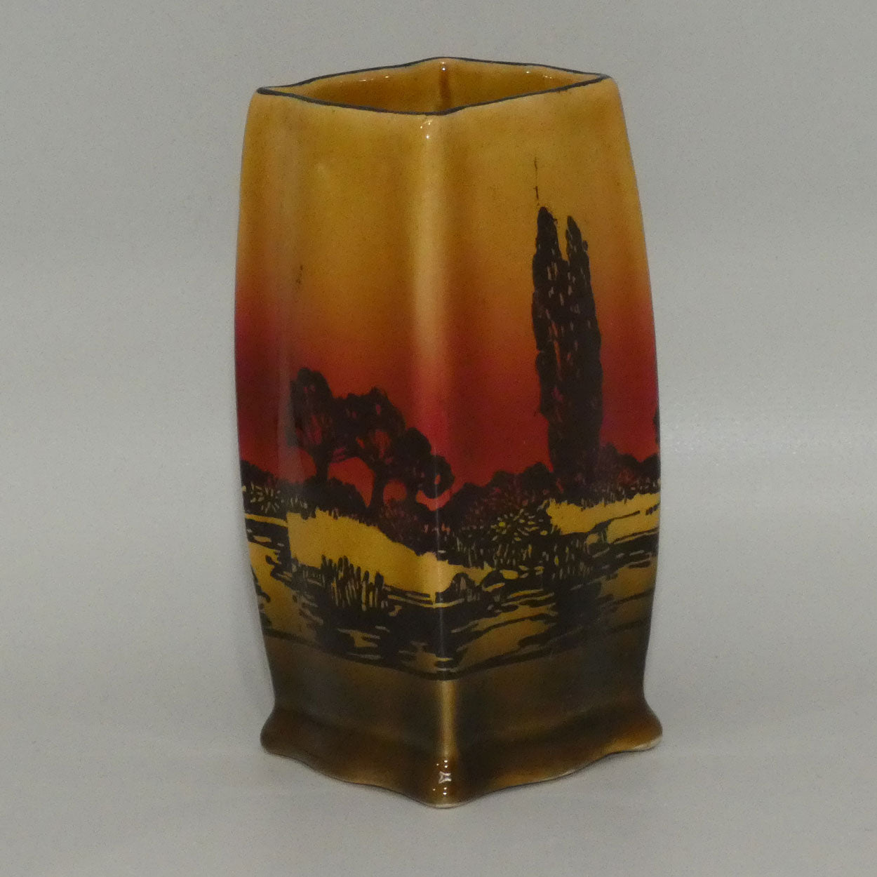 Royal Doulton Poplars at Sunset square vase D3416