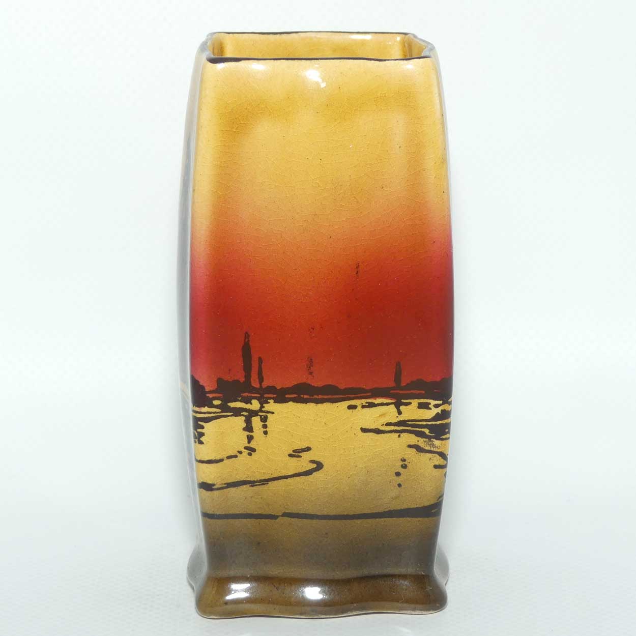 Royal Doulton Poplars at Sunset square vase D3416
