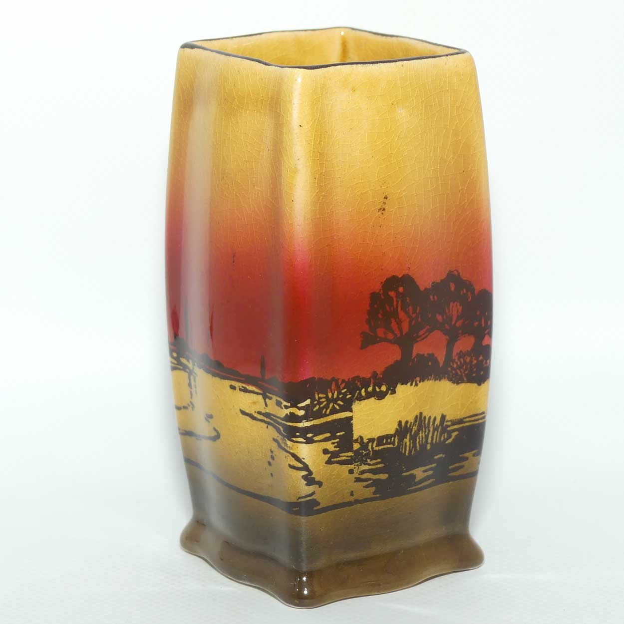 Royal Doulton Poplars at Sunset square vase D3416