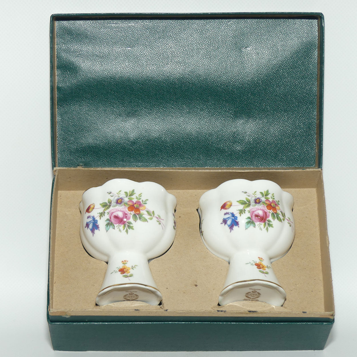 Minton Bone China Marlow pair of candle cups | boxed