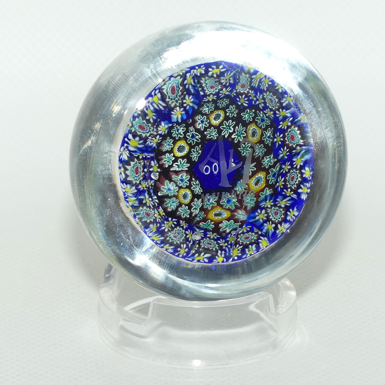 Pair of ALT Murano 1999 and 2000 Millenium paperweights | Boxed
