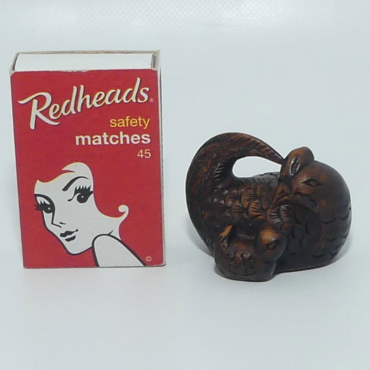 Japanese Carved Boxwood Netsuke | Chicken and Chick