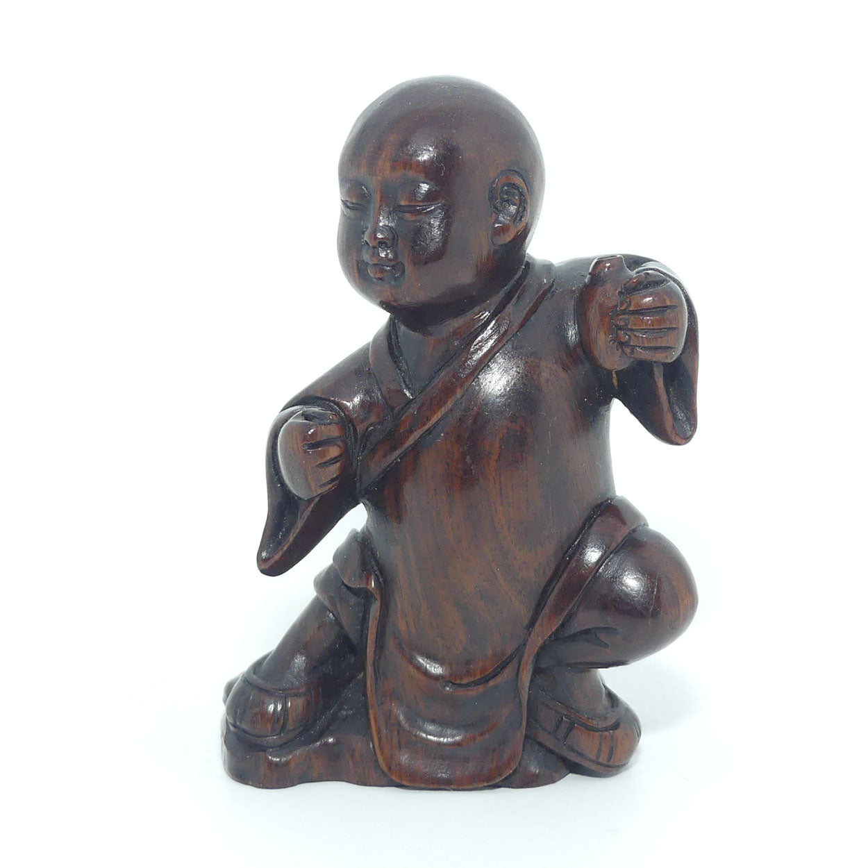 Japanese Carved Boxwood Netsuke | Bald Child