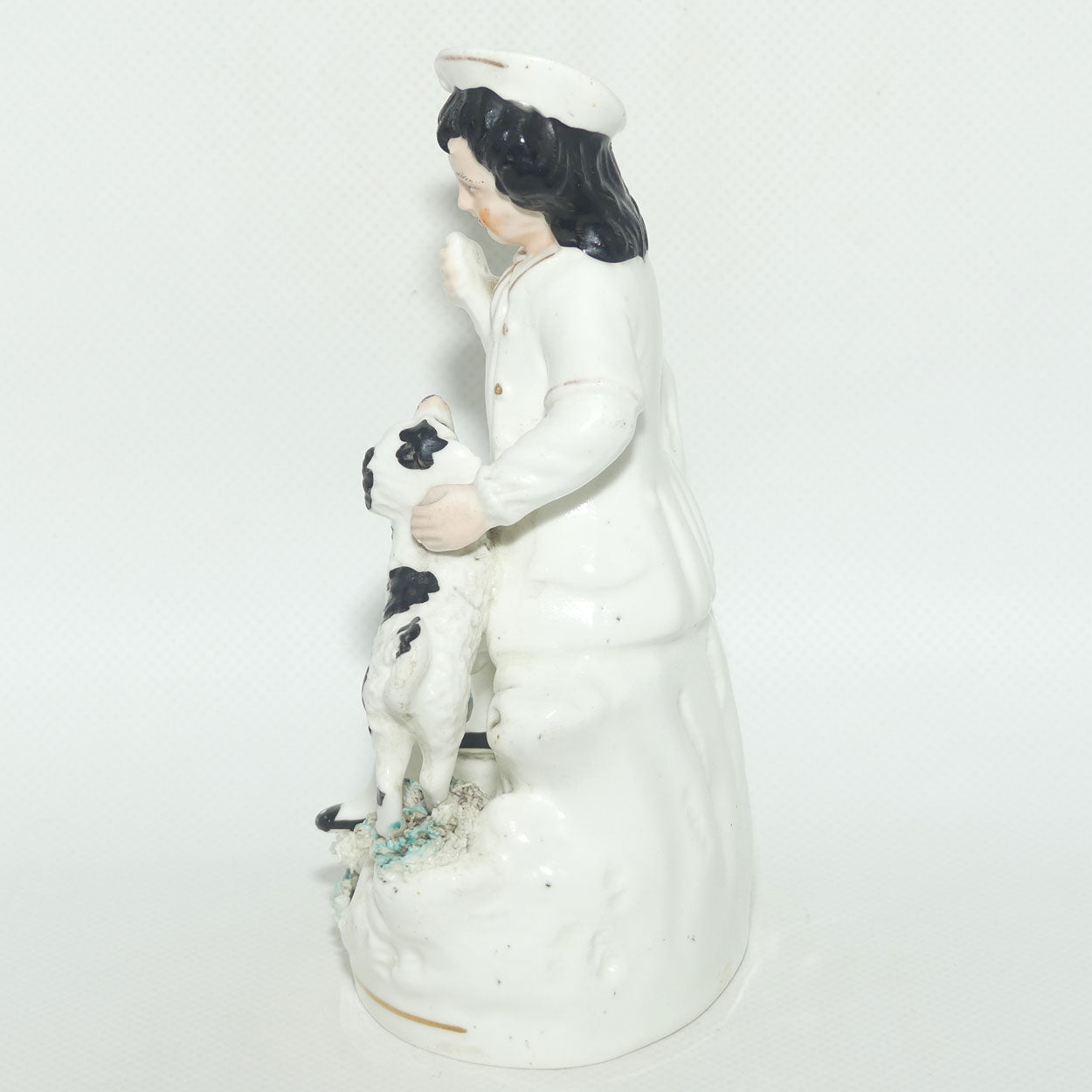 Early 19th Cent Staffordshire Porcelain Boy with Begging Spaniel