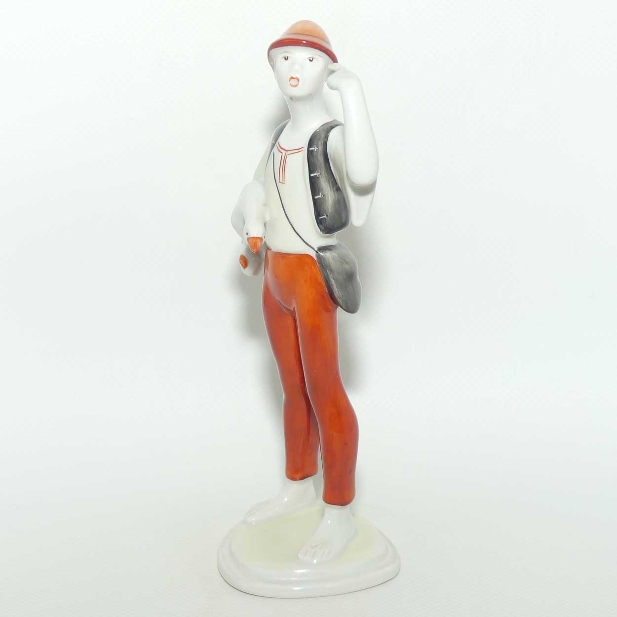 Vintage Hollohaza Hungary figure | Boy with Goose