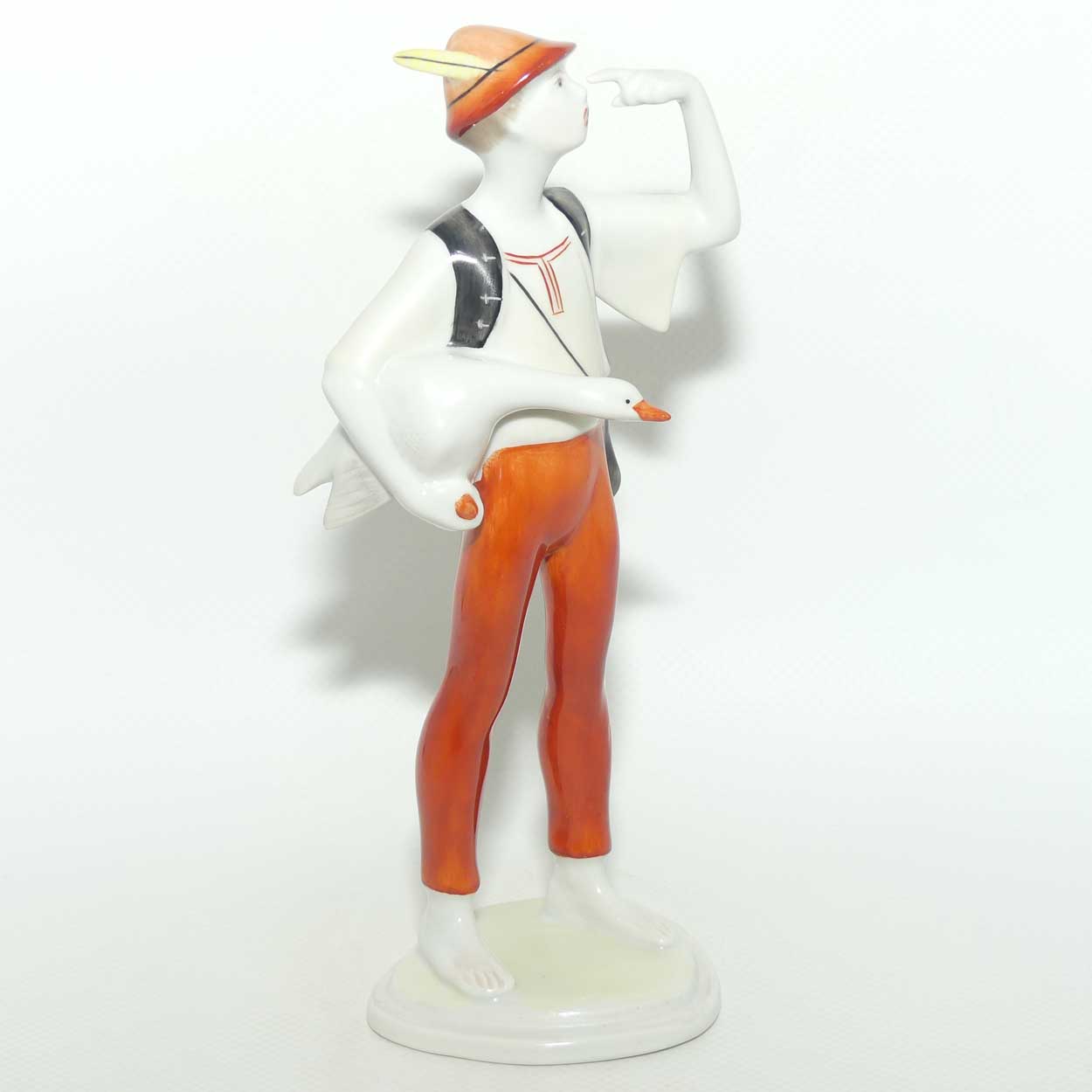 Vintage Hollohaza Hungary figure | Boy with Goose
