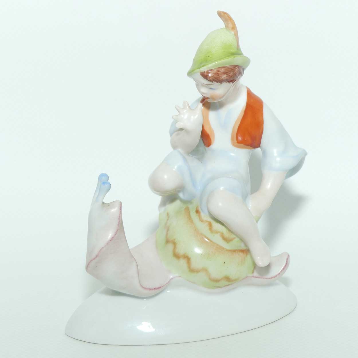 Drasche Kobanyai Porcelangyar Hungary figure | Boy Riding Snail