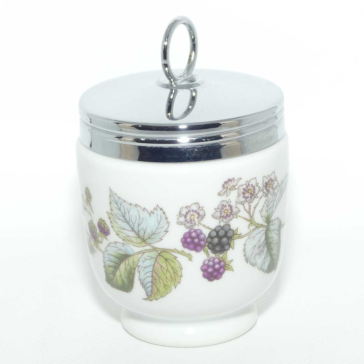 Royal Worcester Grape and Vine pattern egg coddler + Directions for use