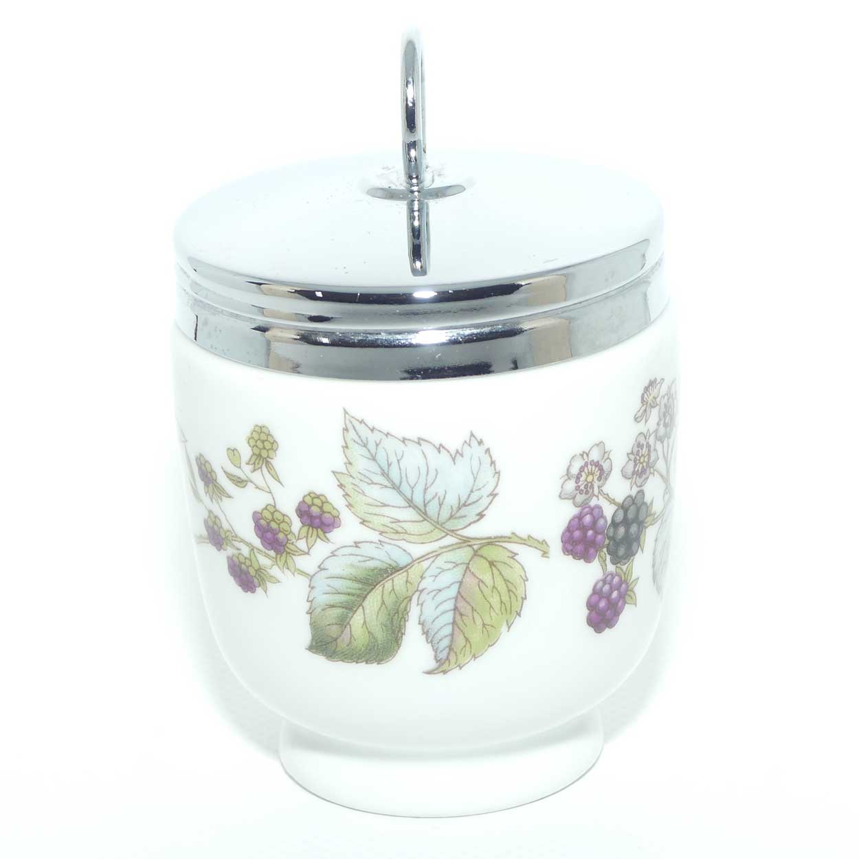 Royal Worcester Grape and Vine pattern egg coddler + Directions for use