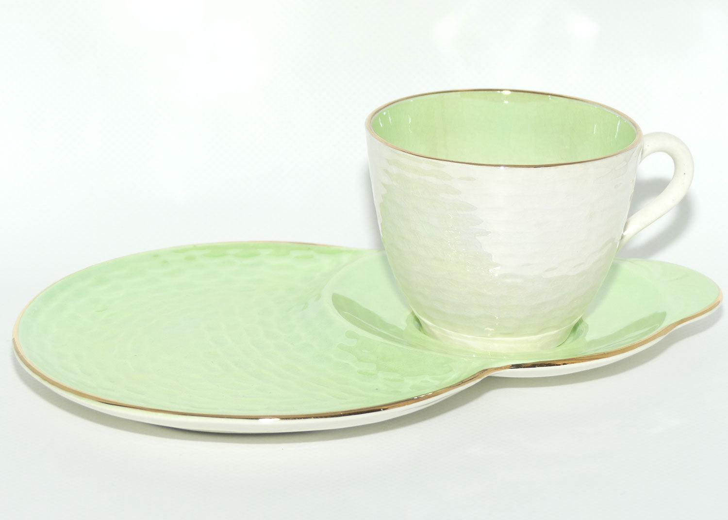 Maling Green Lustre glaze Hostess cup and saucer