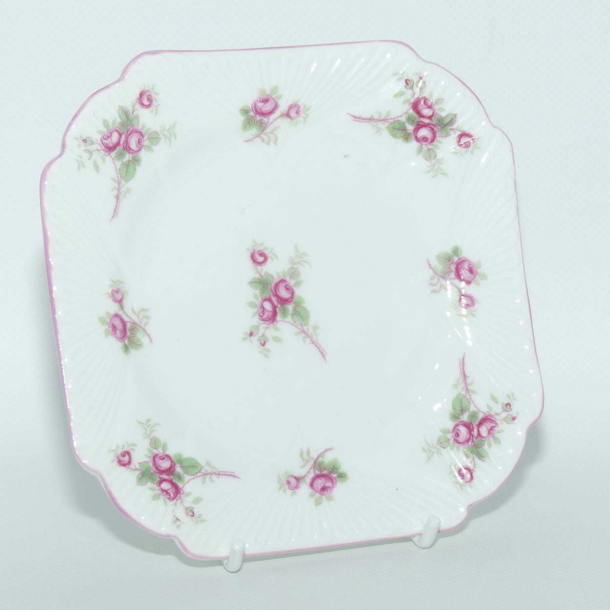Shelley Dainty shape Bridal Rose square tea plate | Pattern 13545