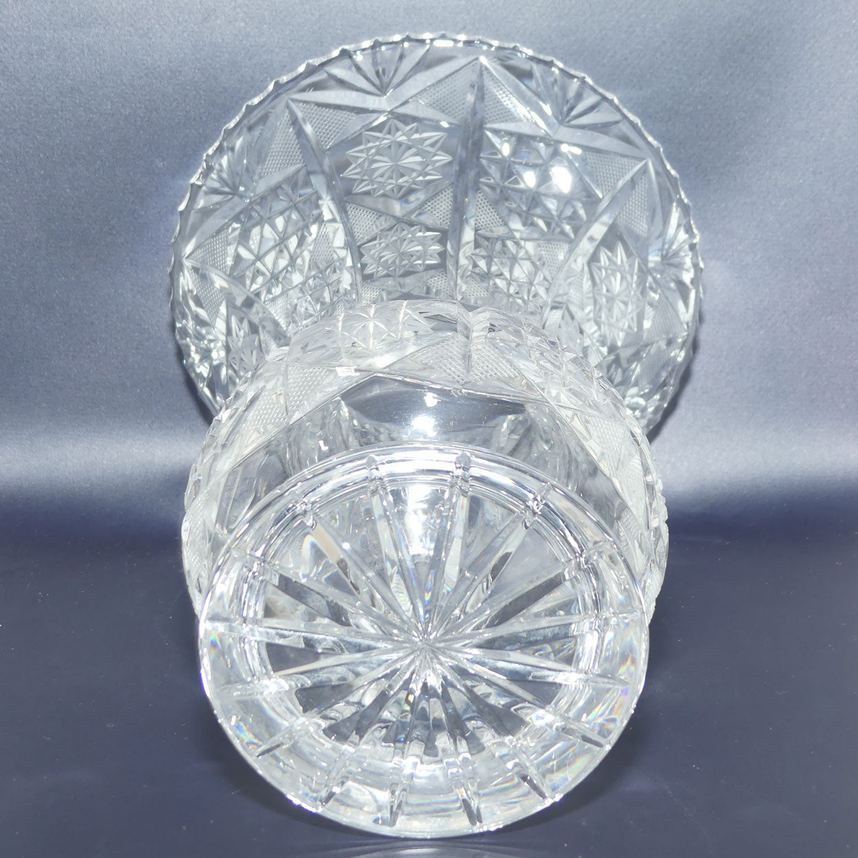 Superb waisted Trumpet shape Brilliant Cut Crystal vase | 26cm tall
