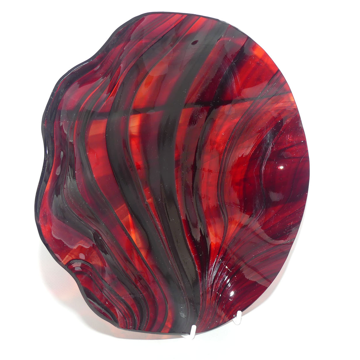 Australian Studio Art Glass | Brittania Creek Glass | Rob Knottenbelt Rouge Glass plate
