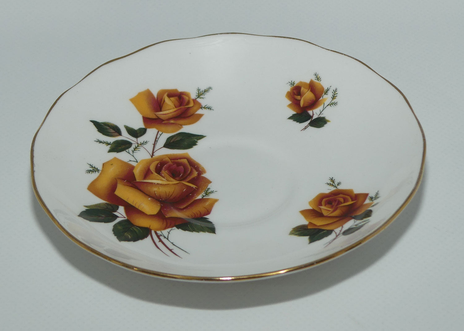 Royal Vale Bone China Brown Rose trio