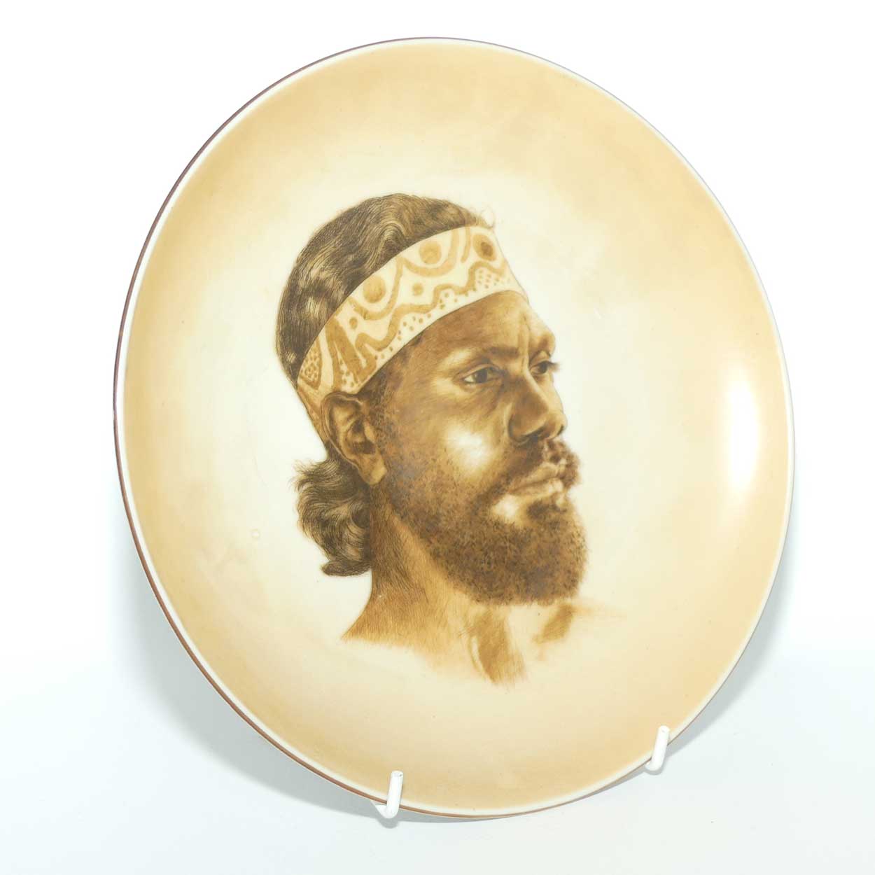 Vintage Brownie Downing style Aboriginal Man plate | 20cm