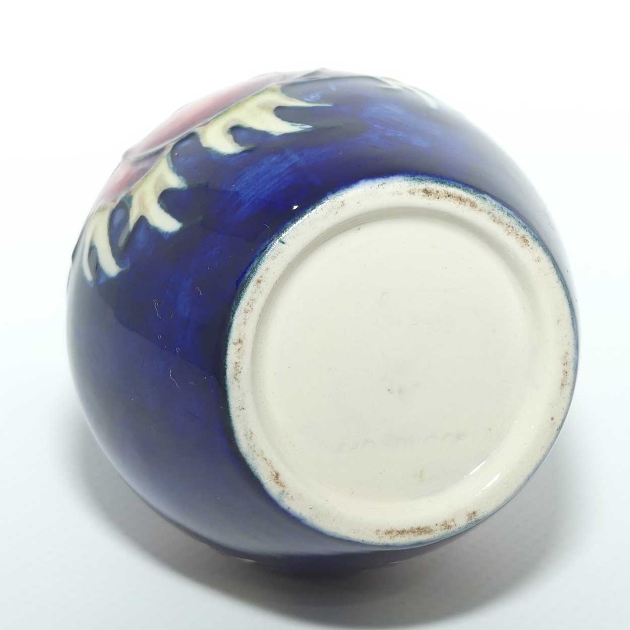 Walter Moorcroft Anemone on Blue ground bud vase