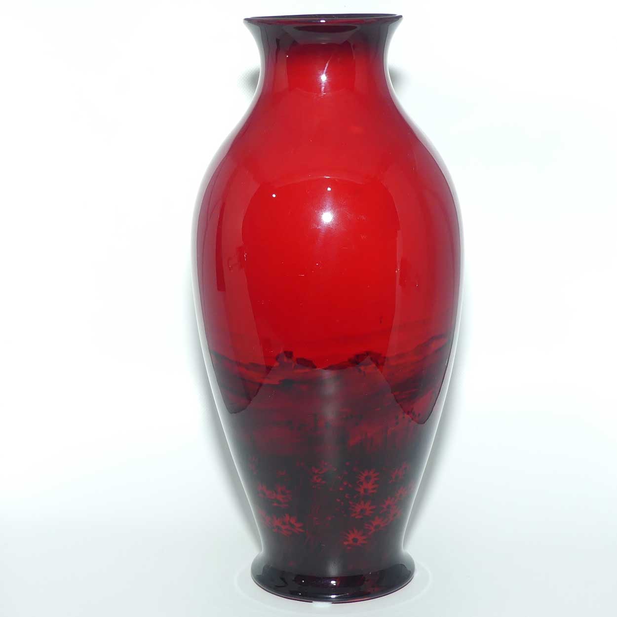 Royal Doulton Flambe bulbous shape vase | Thatched Cottage Farmhouse and Daisies | Shape 7798