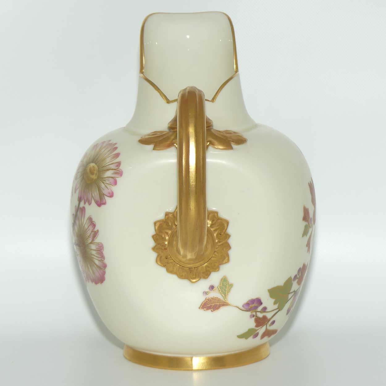 Royal Worcester Blush Ivory hand painted flatback Daisy jug (Large)