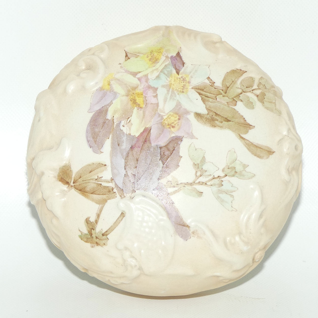 Doulton Burslem Blush Ivory and Floral Lidded Biscuit Barrel