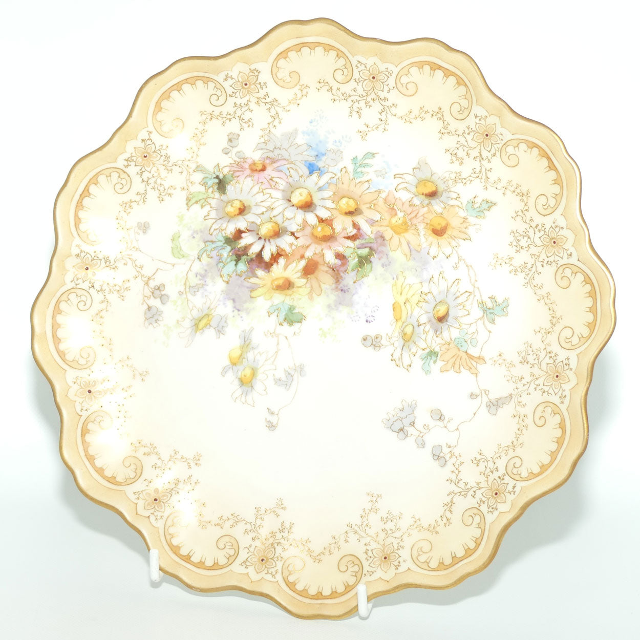 Doulton Burslem Floral plate with gilt tubelining #2