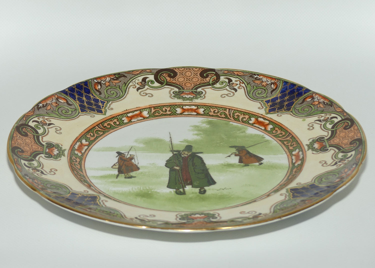 Doulton Burslem Isaac Walton Gallant Fishers Jedo border plate D2420 | #2 Green Coat
