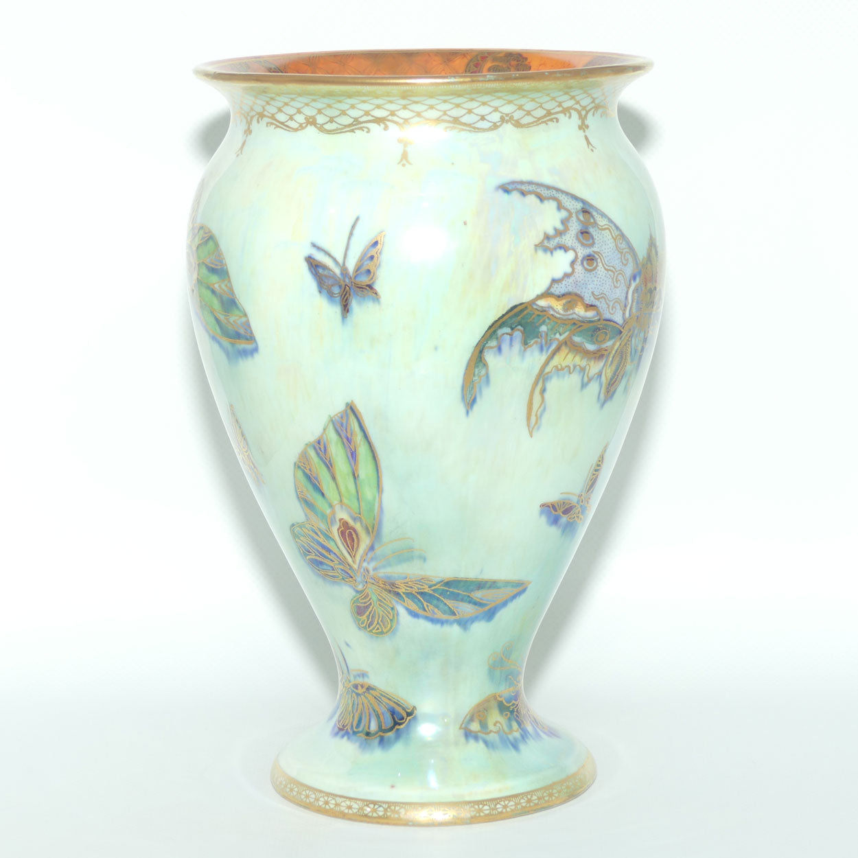 Wedgwood Lustre by Daisy Makeig Jones | Grotesque Butterflies | Pale Blue Mother of Pearl Ground