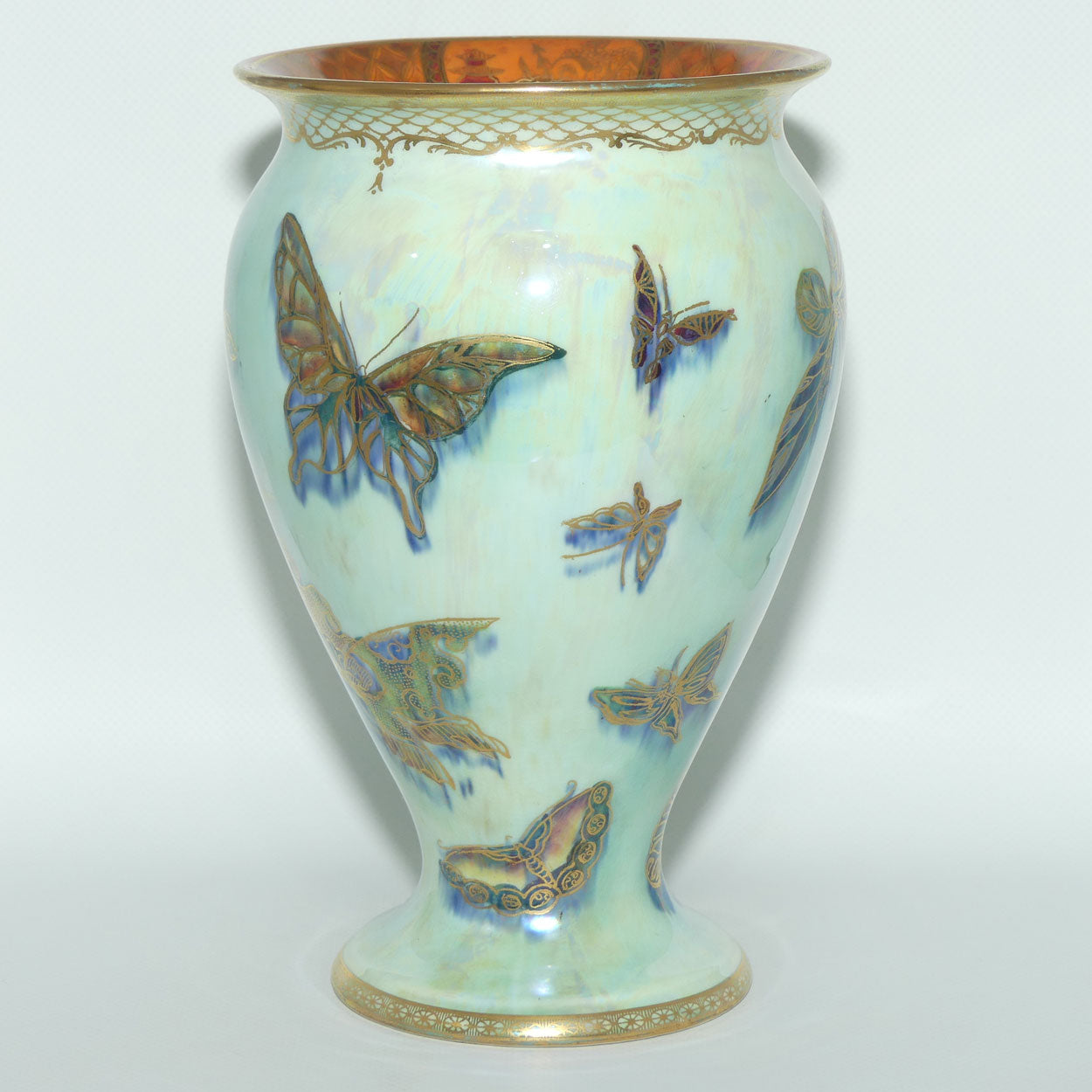Wedgwood Lustre by Daisy Makeig Jones | Grotesque Butterflies | Pale Blue Mother of Pearl Ground