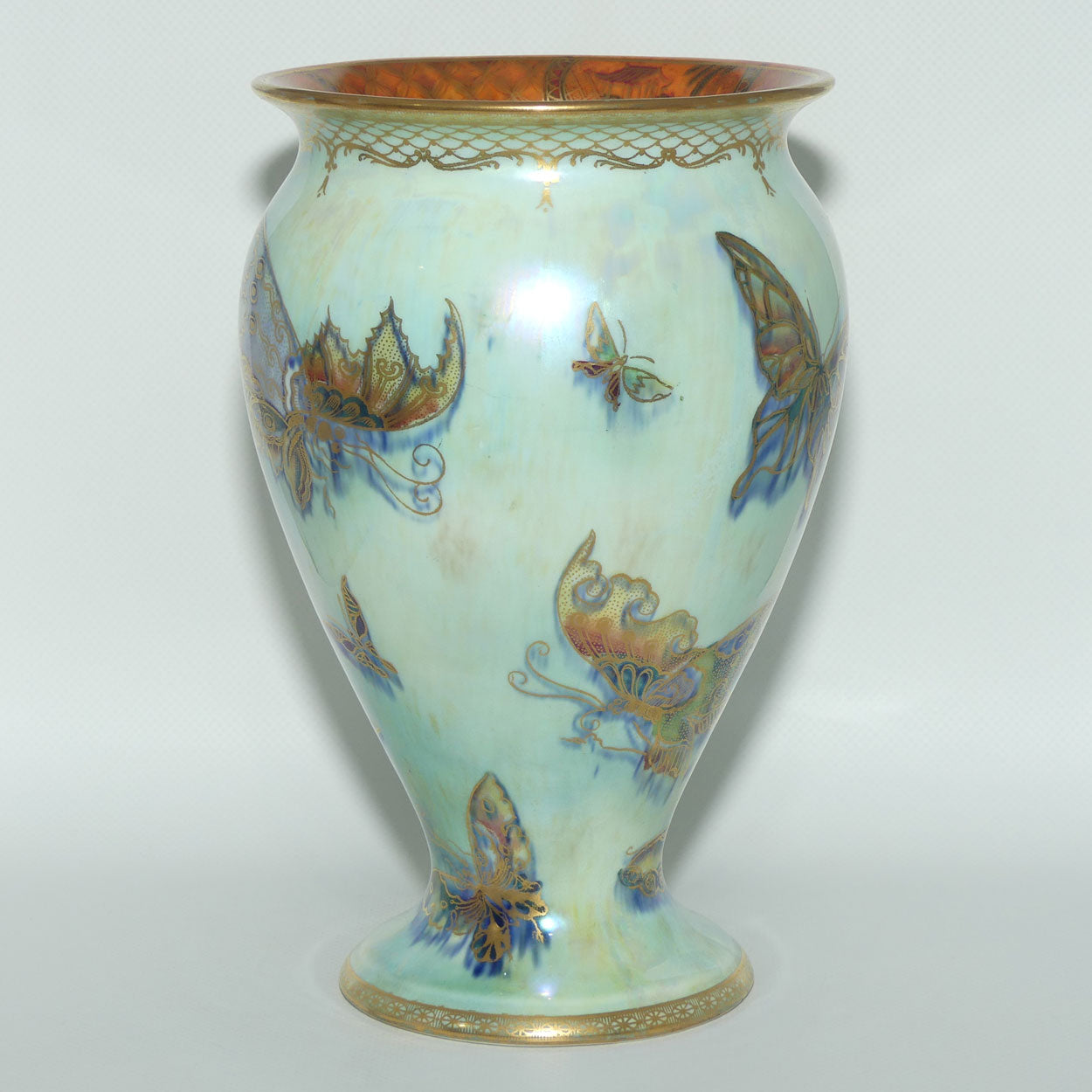Wedgwood Lustre by Daisy Makeig Jones | Grotesque Butterflies | Pale Blue Mother of Pearl Ground