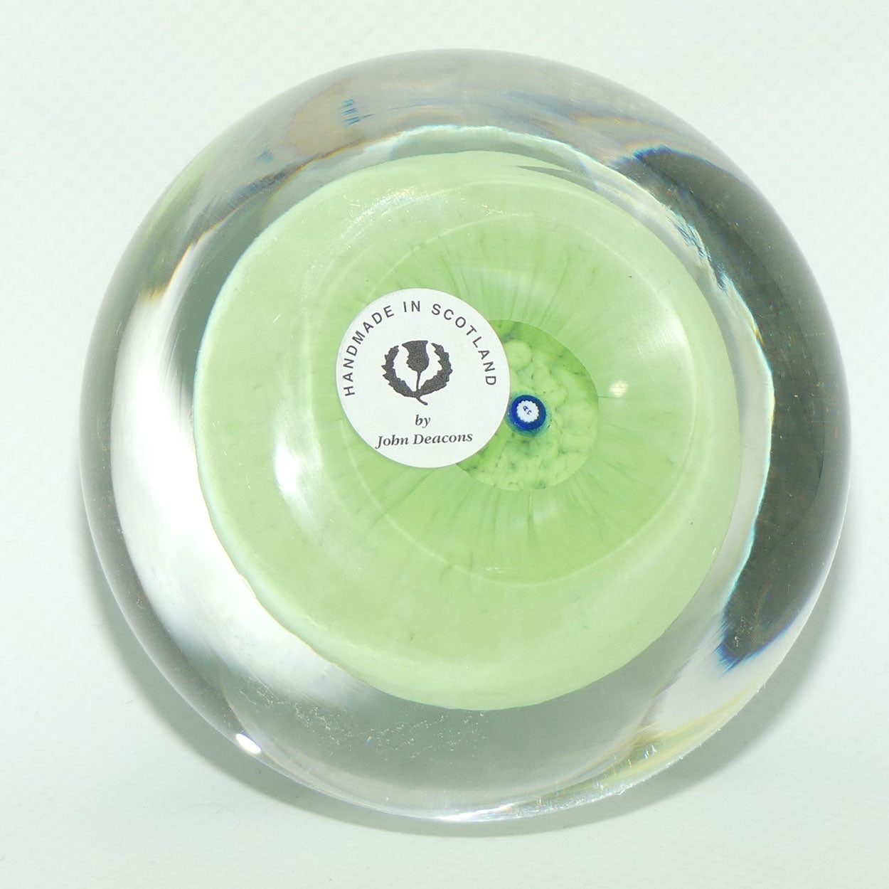John Deacons Scotland Butterfly Double Spoke Magnum Paperweight | Light Green |