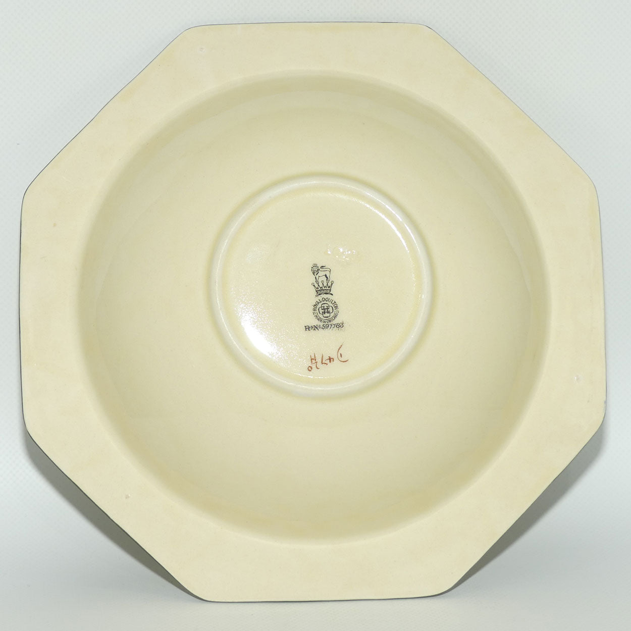 Royal Doulton Caldecott's A Hunting Family octagonal shape bowl D4720